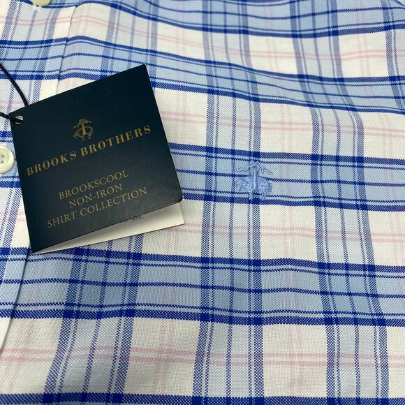 Brooks Brothers Blue and Pink Plaid Casual Button Down Shirt - Picture 3 of 6